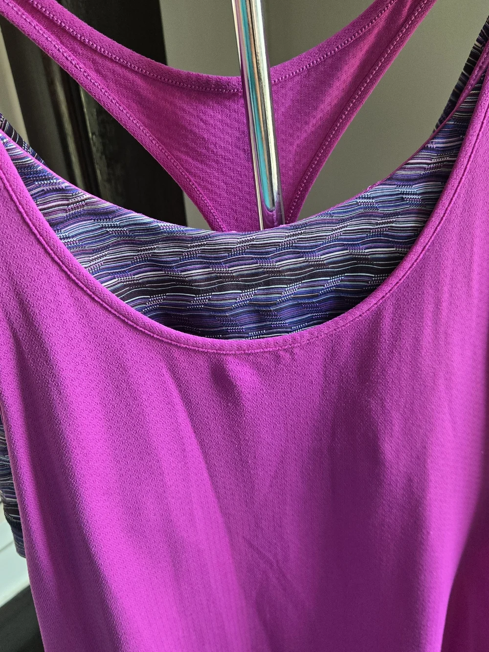 Lululemon Sport Support Tank Ultra Violet Space Dye Twist Multi Bra Combo Sz 6